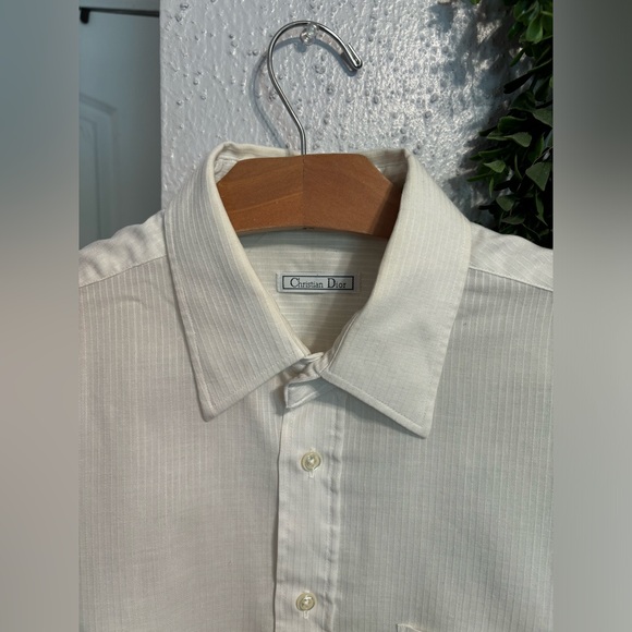 Christian Dior | Vintage White Button Up | Size 15 1/2 32-33 - Picture 7 of 10